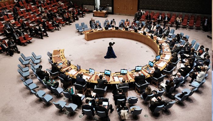 Members of the United Nations Security Council attend a meeting about the ongoing situation in Ukraine on May 05, 2022 in New York City.— AFP