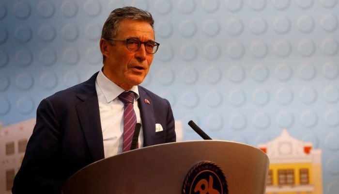 Former NATO Secretary-General Anders Fogh Rasmussen speaks to the media at a press event in Taipei, Taiwan, January 5, 2023.— Reuters
