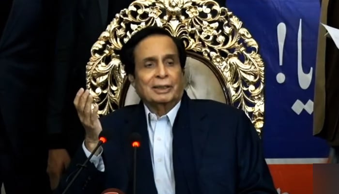 Punjab Chief Minister Chaudhry Parvez Elahi addresses a press conference in Lahore on January 5, 2022. — YouTube/GeoNews