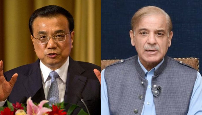 Chinese Premier Li Keqiang (left) and Prime minister Shehbaz Sharif. — Reuters/PID