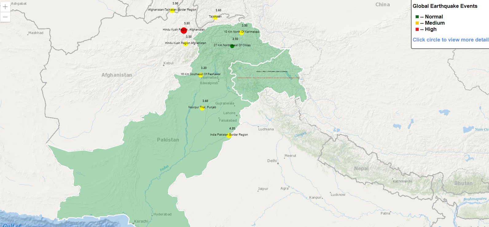 The areas that were hit by the earthquake. — NSMC