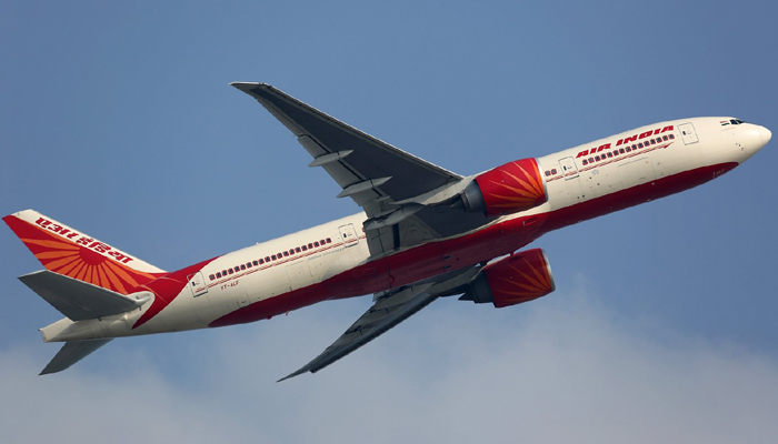A plane of the Indian national flag carrier, Air India, photographed midair. — AFP/Files
