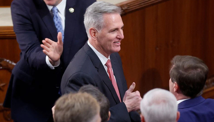House Republican Leader Kevin McCarthy gives a thumbs up. — Reuters