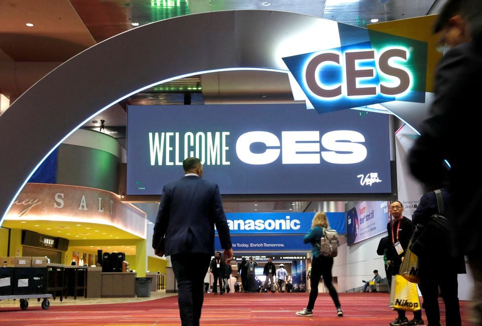 A sign welcomes attendees in the lobby of the Las Vegas Convention Center at CES 2023, an annual consumer electronics trade show, in Las Vegas, Nevada, US, January 5, 2023.— Reuters