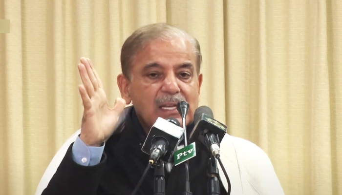 PM Shehbaz Sharif addresses the inauguration ceremony of Hazara Electric Supply Company in Islamabad on January 6, 2023. — YouTube/PTVNewsLive