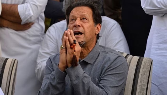 Pakistan Tehreek-e-Insaf (PTI) Chairman Imran Khan gestures in this undated photo.— AFP/File