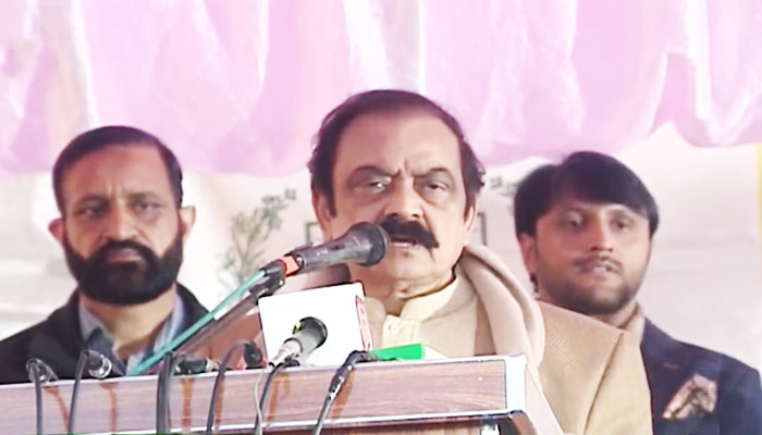 Interior Minister Rana Sanaullah addresses a ceremony in Faisalabad on January 7, 2023. —YouTube/PTVNewsLive