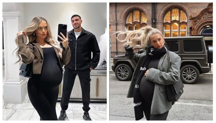 Molly-Mae Hague shows baby bump as she strikes pose with her new Mercedes