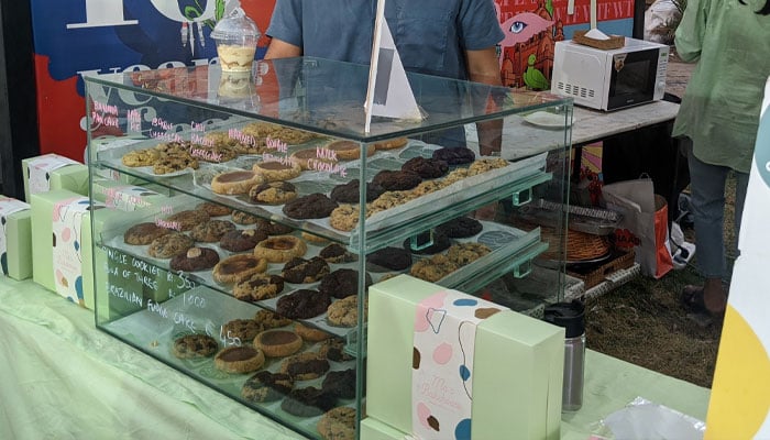 Dessert displayed at a sweets stall at Karachi Eat festival.— reporter