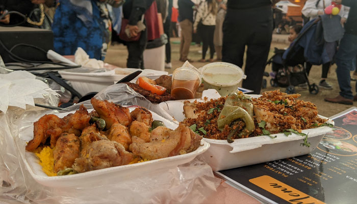 Dishes displayed outside a stall at Karachi Eat festival. — reporter