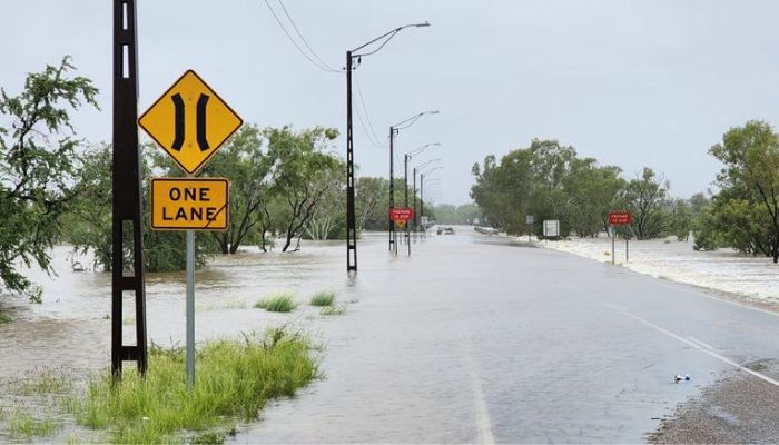 A view of flooding in Fitzroy Crossing, Australia January 3, 2023 in this picture obtained from social media.— Reuters