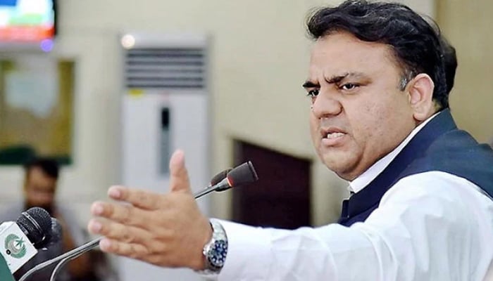 PTI leader Fawad Chaudhry speaking during a press conference. — PID/File