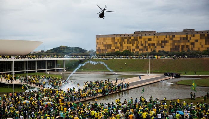 Supporters of Brazils former president Jair Bolsonaro demonstrate againstt Lula da Silva— Reuters