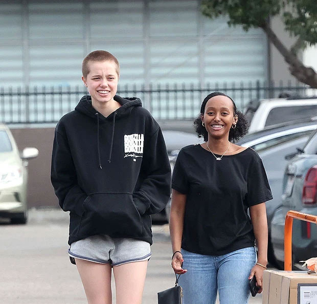 Shiloh Jolie-Pitt shows off new haircut while hanging with sister Zahara