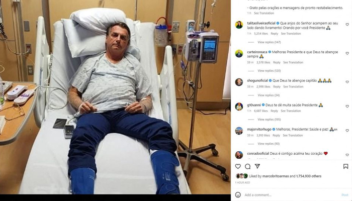 A screen grab of an image posted on Instagram shows Brazils former President Jair Bolsonaro.— Reuters