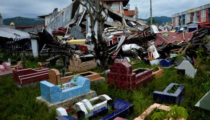 General view of collapsed buildings following an earthquake in Mamuju, West Sulawesi province, Indonesia, January 17, 2021. — Reuters