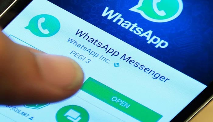 The picture shows the WhatsApp logo on a mobile phone. — Reuters