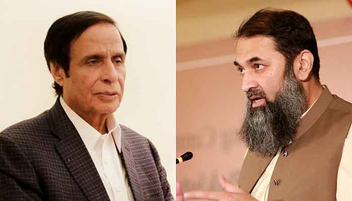 Punjab Chief Minister Parvez Elahi (L) has challenged an order of Governor Baligh Ur Rehman directing him to take vote of trust from the assembly. —APP/Twitter