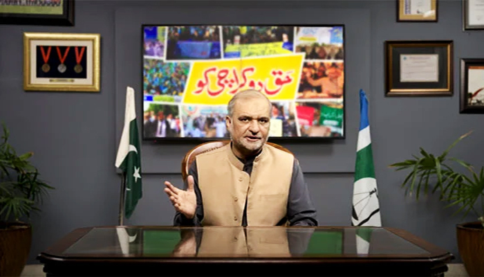 Jamaat-e-Islami (JI) Karachi chief Hafiz Naeem ur Rehman. — Screengrab via YouTube/Jamaat e Islami Karachi