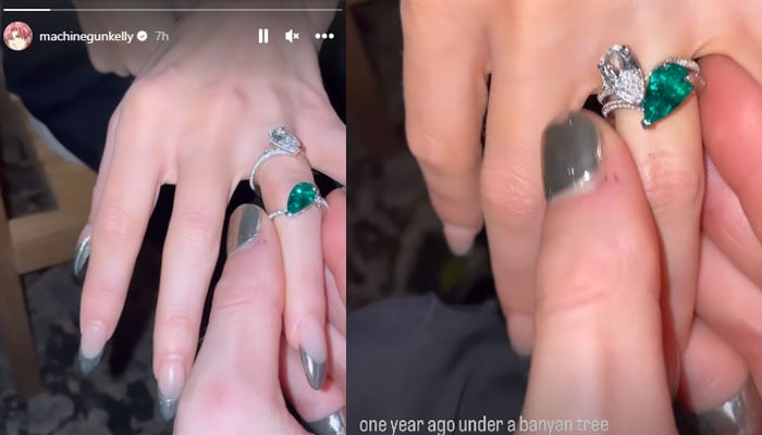 Machine Gun Kelly celebrates one-year engagement anniversary to fiancée Megan Fox
