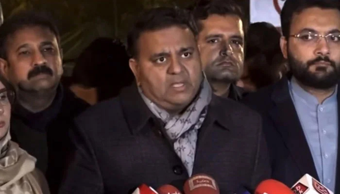 Fawad Chaudhry addresses a press conference.— Twitter/@PTIofficial