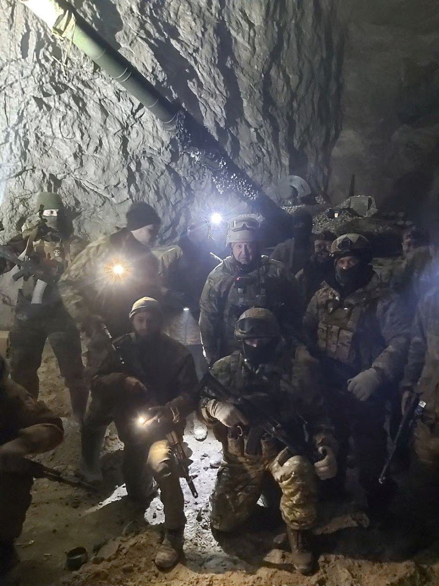 People in military uniform, claimed to be soldiers of Russian mercenary group Wagner and its head Yevgeny Prigozhin, pose for a picture believed to be in a salt mine in Soledar in the Donetsk region, Ukraine, in this handout picture released on January 10, 2023.— Reuters