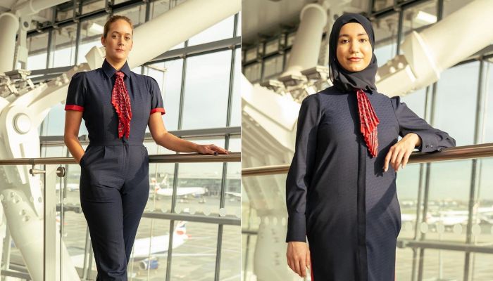 British Airways has released its fresh uniform line, the first in nearly 20 years, which includes tunic and hijab options for women.— Twiter/@pamannairbitch