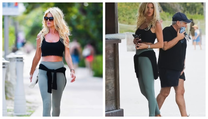 Miss Sweden Victoria Silvstedt looks ab fab in workout gear