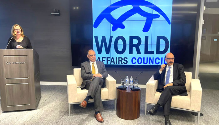 Pakistan’s Ambassador to the United States Masood Khan at the renowned World Affairs Council in Seattle. Radio Pakistan