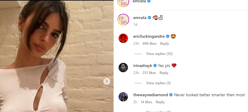 Emily Ratajkowski takes Eric Andre breath away with her sizzling snaps