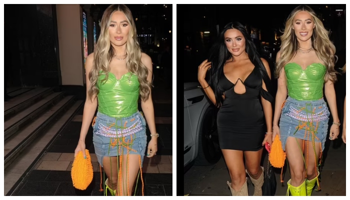 Demi Sims turns up heat as she slips into denim miniskirt for sizzling snaps