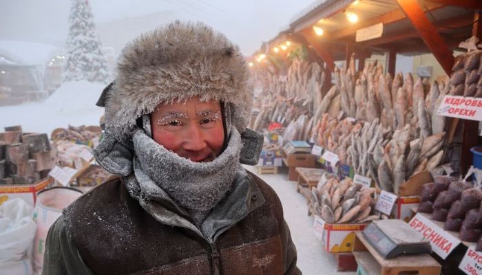 endor Yegor Dyachkovsky, 45, poses for a picture at an open-air market on a frosty day in Yakutsk, Russia, January 15, 2023.— Reuters