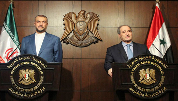 Syrias Foreign Minister Faisal Mekdad (right) and Irans Foreign Minister Hossein Amir-Abdollahian attend a news conference in Damascus, Syria. — Reuters/File