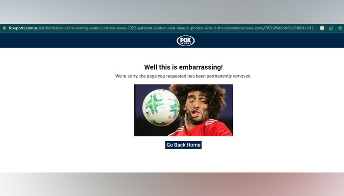 Screengrab of the Fox Cricket website.