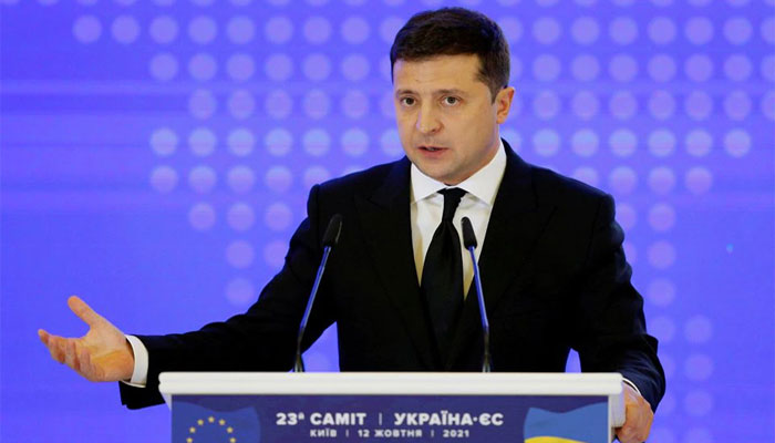 Ukrainian President Volodymyr Zelenskiy attends a news briefing following the Ukraine-EU summit in Kyiv, Ukraine. — Reuters/File