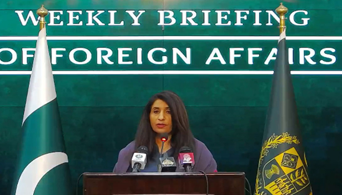 Spokesperson of the Foreign Office Mumtaz Zehra Baloch speaks at the weekly briefing on January 19, 2023.— Radio Pakistan