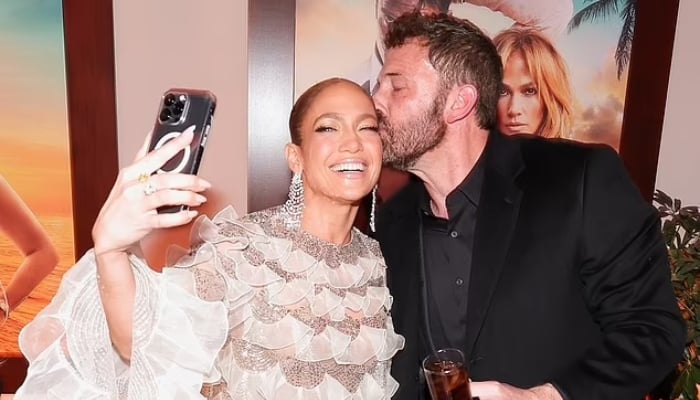 Jennifer Lopez receives love from hubby Ben Affleck at ‘Shotgun Wedding’ premiere