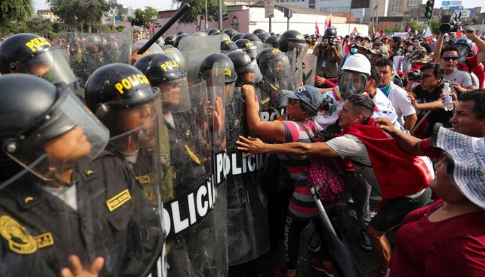 Demonstrators clash with security forces during a protest demanding early elections and the release of jailed former President Pedro Castillo, near the Juliaca airport, in Juliaca, Peru January 9, 2023. — Reuters