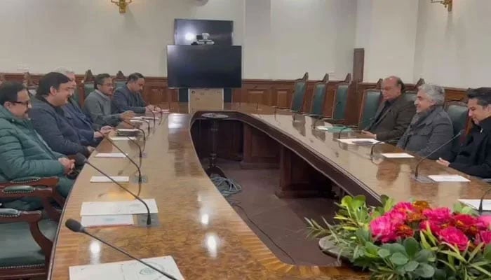 Parliamentary committee meets to deliberate on the appointment of the caretaker CM in Lahore on January 20, 2023. — Twitter/@RajaBasharatLAW