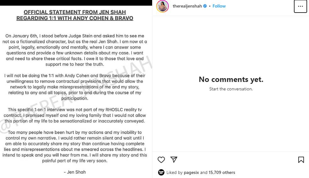 Jen Shah discloses why she won’t give interview to Andy Cohen before prison