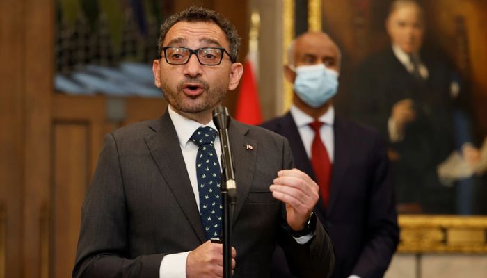 Canadas Minister of Transport Omar Alghabra speaks during a press conference on Parliament Hill in Ottawa, Ontario, Canada June 6, 2022.— Reuters
