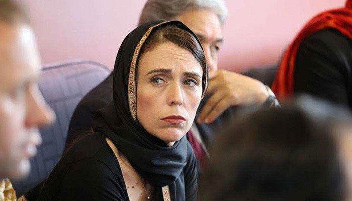 New Zealand Prime Minister Jacinda Ardern meeting with the representatives of the refugee centre during a visit to the Canterbury Refugee Centre in Christchurch on March 16, 2019. — AFP
