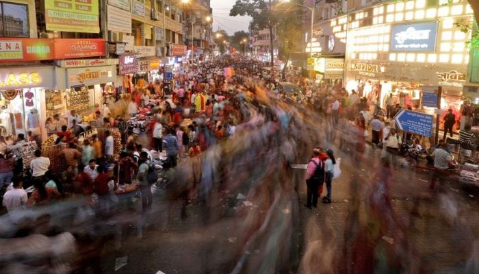 Shoppers crowd at a marketplace ahead of the Hindu festival of Diwali in Mumbai, India, October 22, 2022. — Reuters