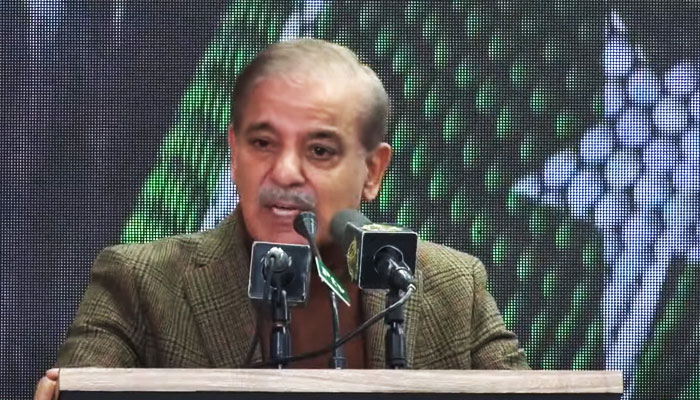 Prime Minister Shehbaz Sharif addresses the launching ceremony of Youth Business and Agricultural Loan Schemes in Islamabad on January 24, 2023. — YouTube/PTVNewsLive