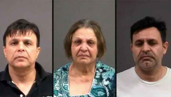 According to court documents, Zahida Aman (C), 80, was sentenced to 12 years in federal prison, Mohammed Rehan Chaudhri, 48, to 10 years and Mohammad Nauman Chaudhri, 55, to 5 years in federal prison. — US media