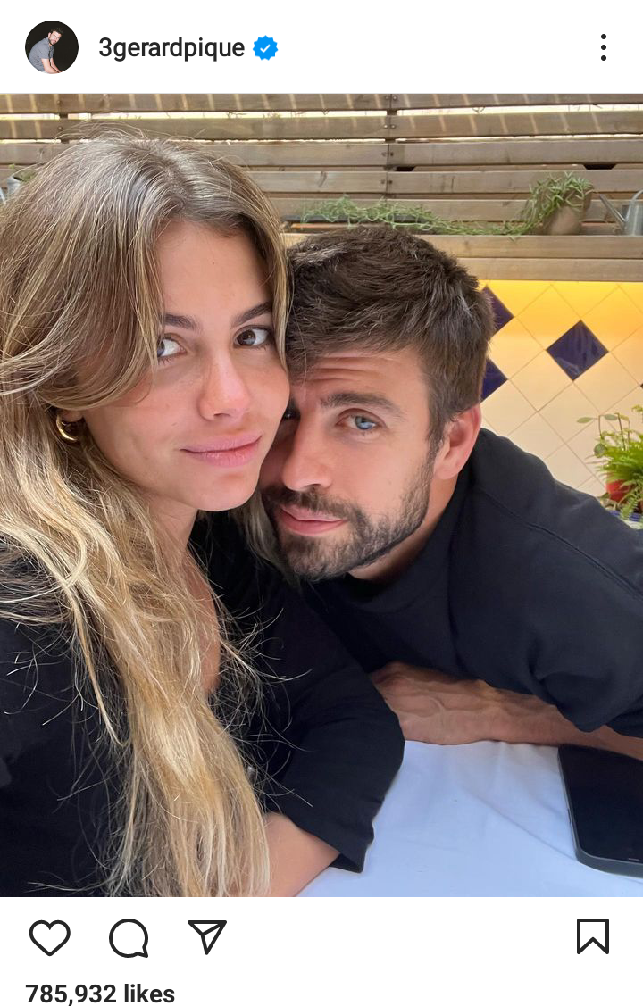 Gerard Piqué reacciona al diss track de Shakira con la primera foto de su novia en Instagram