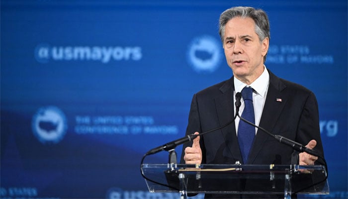 US Secretary of State Antony Blinken delivers remarks at the Capital Hilton in Washington, DC, on January 18, 2023. — AFP