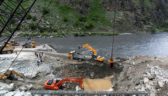Excavators are being used at the dam site of Kishanganga power project in Gurez, Srinagar, June 21, 2012. — Reuters/File