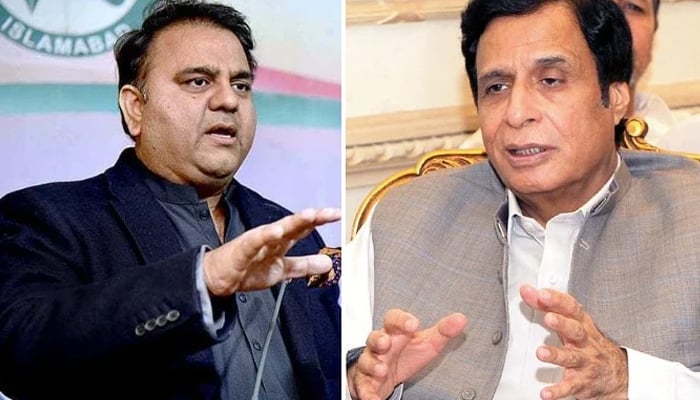 Fawad Chaudhry (left) and Chaudhry Pervaiz Elahi (right). —APP/PPI