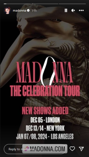 when did madonna last tour uk